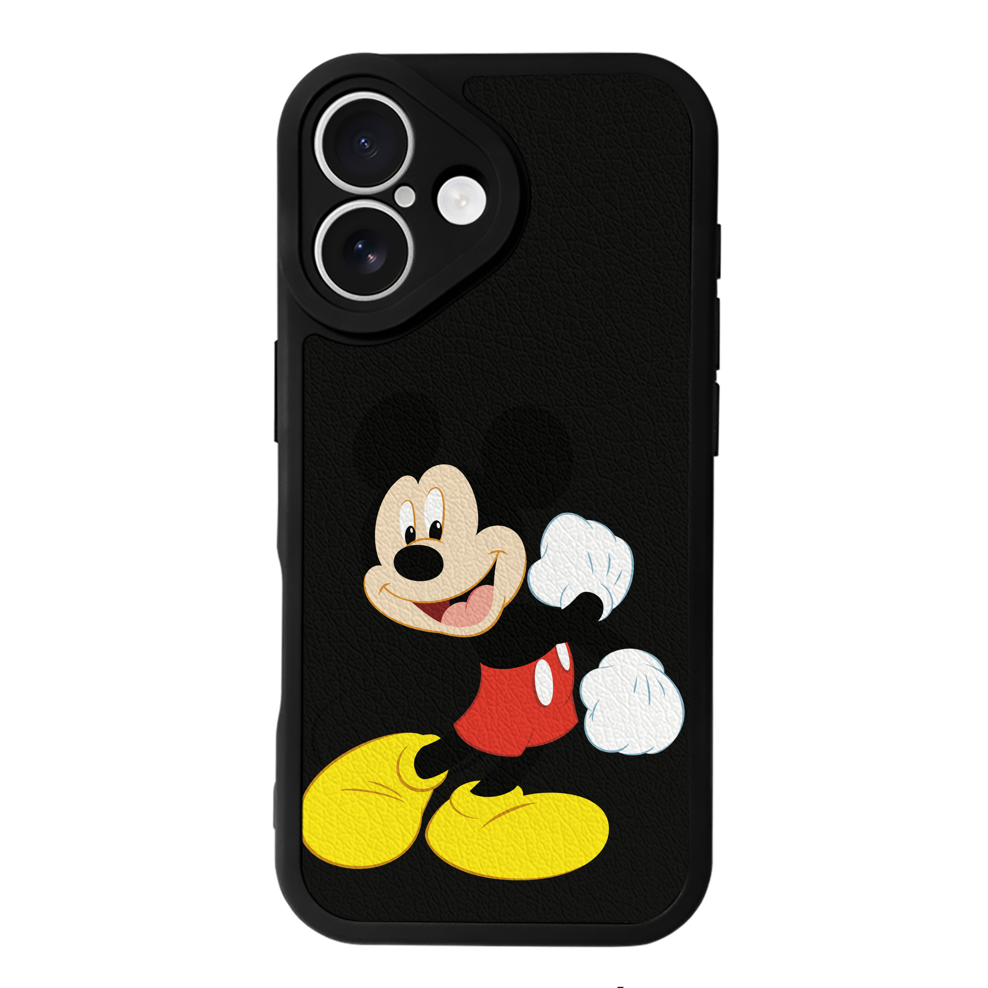 （画像用） ミッキーマウス Mickey Mouse 【iPhone 16シリーズ対応】シリコンスマホケース（レザー調） 材質：シリコン